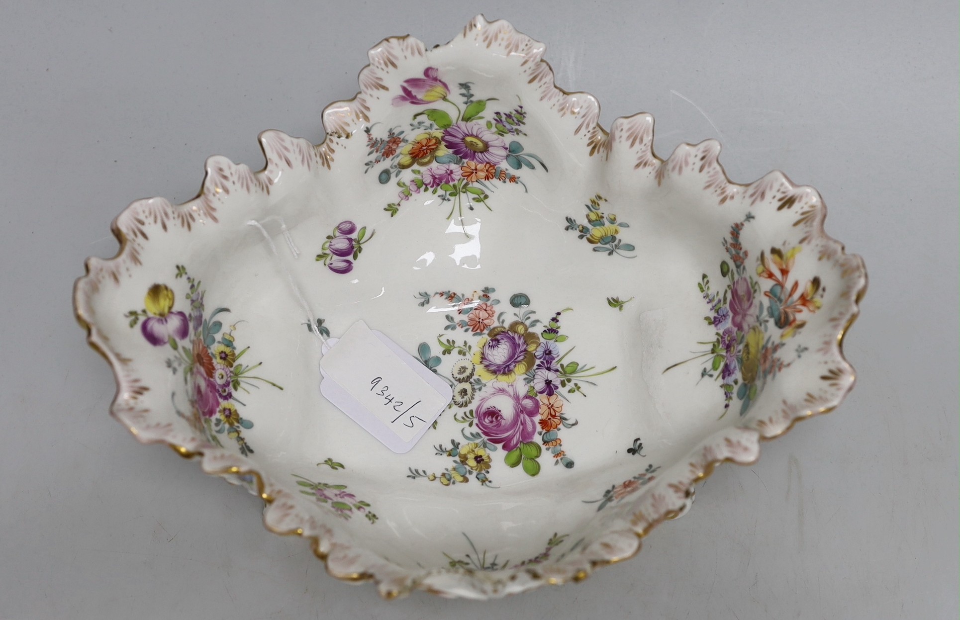 A Vienna style floral porcelain centrepiece, 27cm high